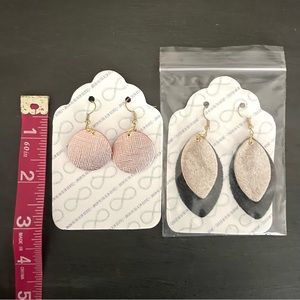 Leather earrings - 2 pairs - brand new!